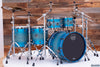 MAPEX SATURN EVOLUTION MAPLE / WALNUT 5 PIECE CUSTOM DRUM KIT, EXOTIC AZURE BURST, BLACK FITTINGS