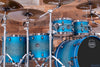 MAPEX SATURN EVOLUTION MAPLE / WALNUT 5 PIECE CUSTOM DRUM KIT, EXOTIC AZURE BURST, BLACK FITTINGS