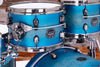 MAPEX SATURN EVOLUTION MAPLE / WALNUT 5 PIECE CUSTOM DRUM KIT, EXOTIC AZURE BURST, BLACK FITTINGS