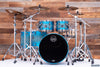 MAPEX SATURN EVOLUTION MAPLE / WALNUT 5 PIECE CUSTOM DRUM KIT, EXOTIC AZURE BURST, BLACK FITTINGS