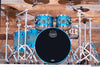 MAPEX SATURN EVOLUTION MAPLE / WALNUT 5 PIECE CUSTOM DRUM KIT, EXOTIC AZURE BURST, BLACK FITTINGS