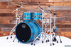 MAPEX SATURN EVOLUTION MAPLE / WALNUT 5 PIECE CUSTOM DRUM KIT, EXOTIC AZURE BURST, BLACK FITTINGS