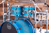 MAPEX SATURN EVOLUTION MAPLE / WALNUT 5 PIECE CUSTOM DRUM KIT, EXOTIC AZURE BURST, BLACK FITTINGS