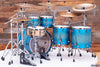 MAPEX SATURN EVOLUTION MAPLE / WALNUT 5 PIECE CUSTOM DRUM KIT, EXOTIC AZURE BURST, BLACK FITTINGS