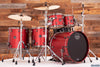 MAPEX SATURN EVOLUTION MAPLE / WALNUT 5 PIECE DRUM KIT, TUSCAN RED, BLACK BRUSHED FITTINGS