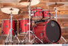 MAPEX SATURN EVOLUTION MAPLE / WALNUT 5 PIECE DRUM KIT, TUSCAN RED, BLACK BRUSHED FITTINGS