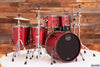 MAPEX SATURN EVOLUTION MAPLE / WALNUT 5 PIECE DRUM KIT, TUSCAN RED, BLACK BRUSHED FITTINGS