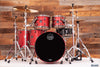 MAPEX SATURN EVOLUTION MAPLE / WALNUT 5 PIECE DRUM KIT, TUSCAN RED, BLACK BRUSHED FITTINGS