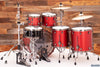 MAPEX SATURN EVOLUTION MAPLE / WALNUT 5 PIECE DRUM KIT, TUSCAN RED, BLACK BRUSHED FITTINGS