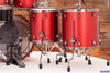 MAPEX SATURN EVOLUTION MAPLE / WALNUT 5 PIECE DRUM KIT, TUSCAN RED, BLACK BRUSHED FITTINGS