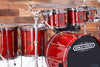 NOBLE & COOLEY WALNUT CLASSIC, 6 PIECE DRUM KIT, TRANSLUCENT CHERRY RED LACQUER