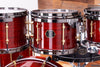 NOBLE & COOLEY WALNUT CLASSIC, 6 PIECE DRUM KIT, TRANSLUCENT CHERRY RED LACQUER