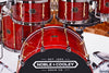 NOBLE & COOLEY WALNUT CLASSIC, 6 PIECE DRUM KIT, TRANSLUCENT CHERRY RED LACQUER