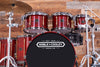 NOBLE & COOLEY WALNUT CLASSIC, 6 PIECE DRUM KIT, TRANSLUCENT CHERRY RED LACQUER