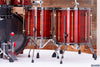 NOBLE & COOLEY WALNUT CLASSIC, 6 PIECE DRUM KIT, TRANSLUCENT CHERRY RED LACQUER