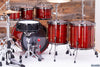 NOBLE & COOLEY WALNUT CLASSIC, 6 PIECE DRUM KIT, TRANSLUCENT CHERRY RED LACQUER