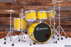 NOBLE & COOLEY HORIZON SERIES 5 PIECE DRUM KIT, YELLOW GLOSS, PREVIOUSLY OWNED BY BOB GATZEN