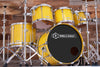 NOBLE & COOLEY HORIZON SERIES 5 PIECE DRUM KIT, YELLOW GLOSS, PREVIOUSLY OWNED BY BOB GATZEN