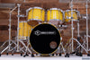 NOBLE & COOLEY HORIZON SERIES 5 PIECE DRUM KIT, YELLOW GLOSS, PREVIOUSLY OWNED BY BOB GATZEN