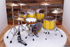 NOBLE & COOLEY HORIZON SERIES 5 PIECE DRUM KIT, YELLOW GLOSS, PREVIOUSLY OWNED BY BOB GATZEN