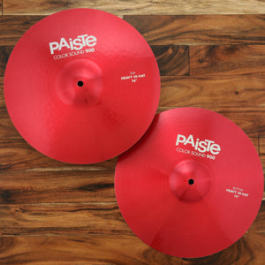 PAISTE 14" 900 COLOR SOUND SERIES RED HEAVY  HI-HAT CYMBAL PAIR