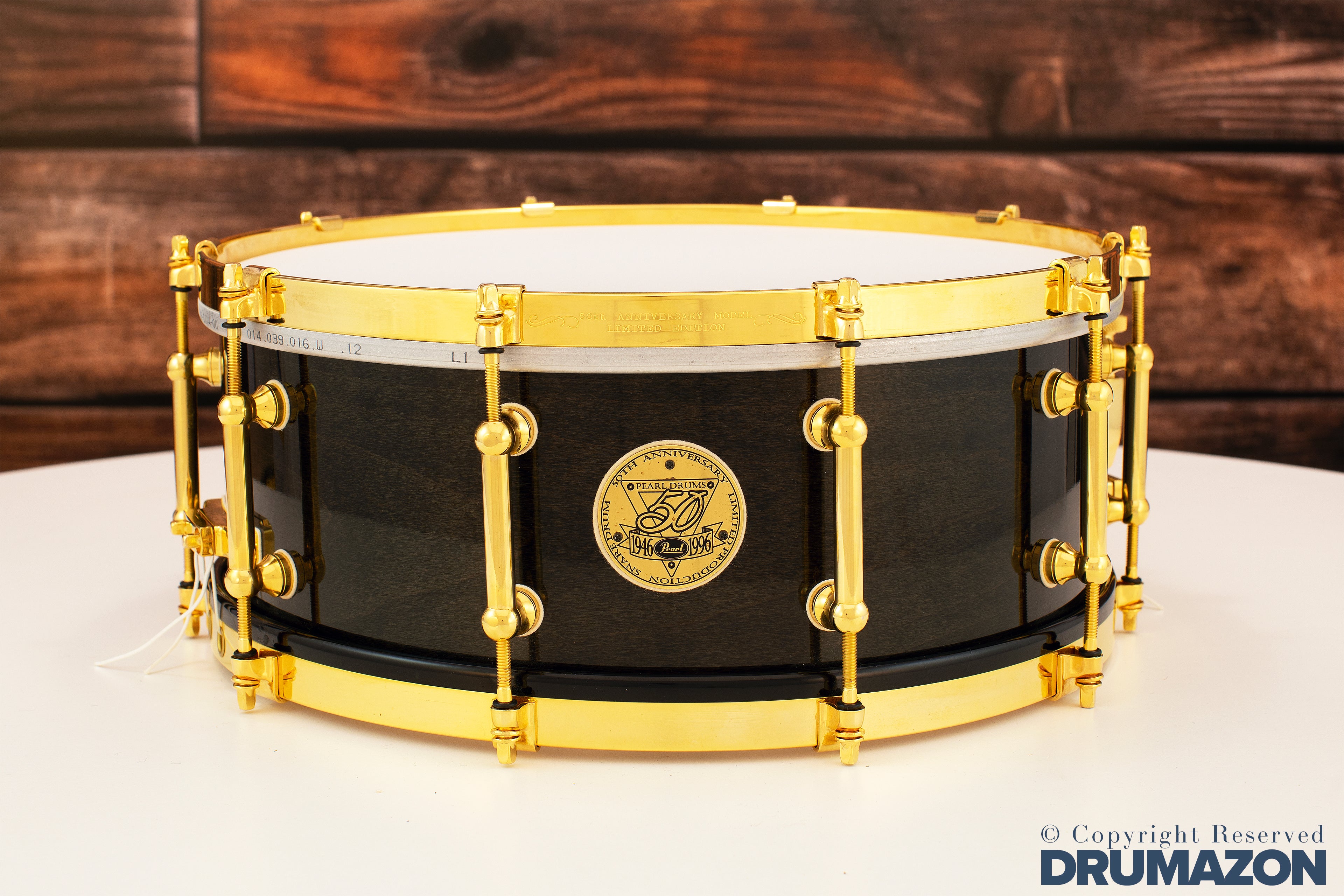 PEARL 14 X 5.5 50TH ANNIVERSARY SNARE DRUM, SOLID MAPLE, BLACK MIST (P –  Drumazon