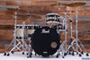 PEARL MASTERWORKS 4 PIECE DRUM KIT, PIANO BLACK WITH SILVER SPARKLE INLAY (PRE-LOVED)