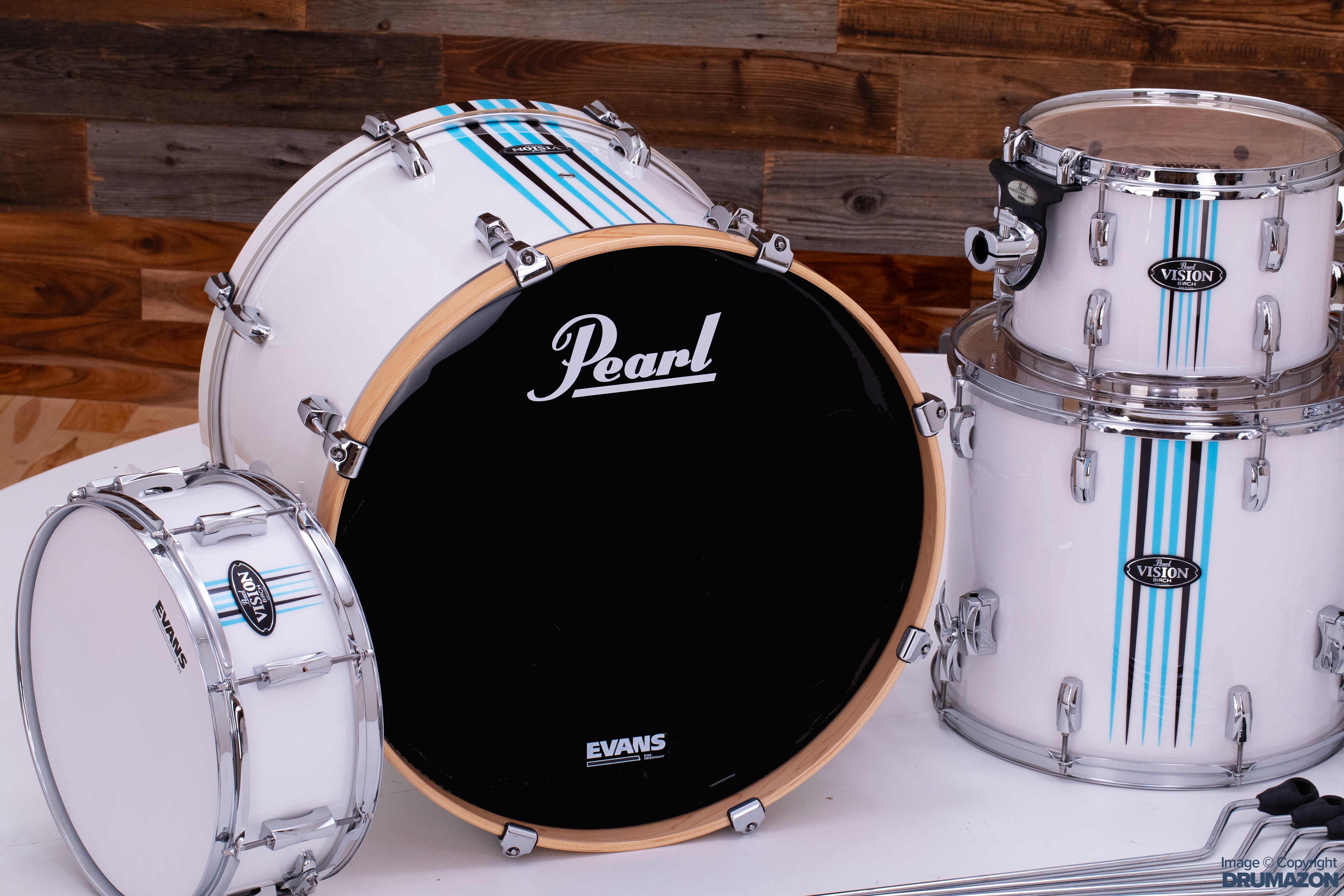 PEARL VISION BIRCH VBA 6 PIECE DRUM KIT, LIMITED EDITION, ROD PINS (PR –  Drumazon