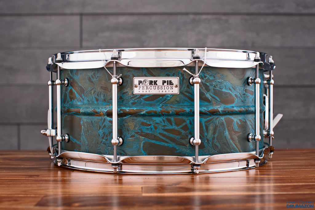 PEARL 6.5 X 14 Brass Snare Drum. Gripper SNARE .MIJ! New patina