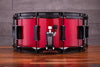 PORK PIE 14 X 6.5 MAPLE SNARE DRUM, RED SPARKLE WITH BLACK FITTINGS