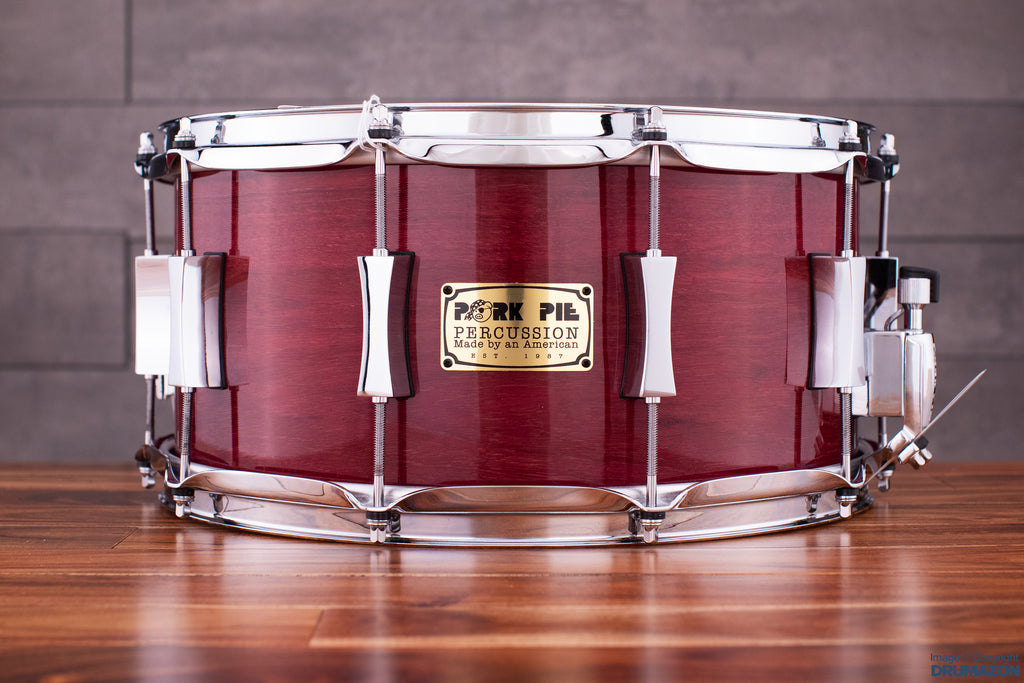 PORK PIE 14 X 7 PURPLEHEART SNARE DRUM, PURPLEHEART LACQUER