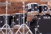 PORK PIE BLACK BELT 6 PIECE DRUM KIT, OAK SHELLS, FLAT BLACK THAI OAK