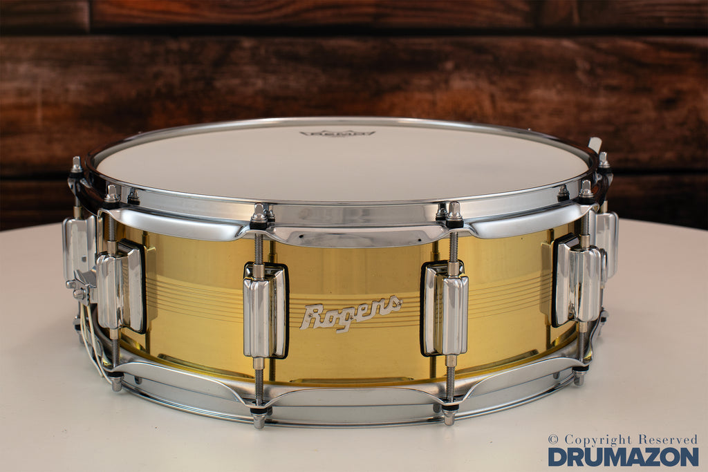 ROGERS 14 X 5 SUPERTEN 7-LINE SNARE DRUM, NATURAL BRASS (PRE-LOVED)