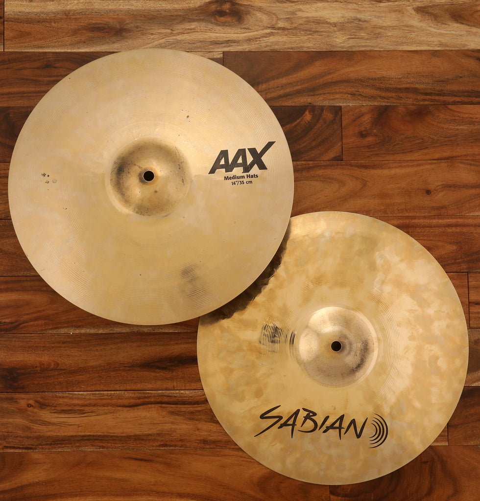 SABIAN 14" AAX MEDIUM HI-HAT CYMBALS (PAIR) (PRE-LOVED)