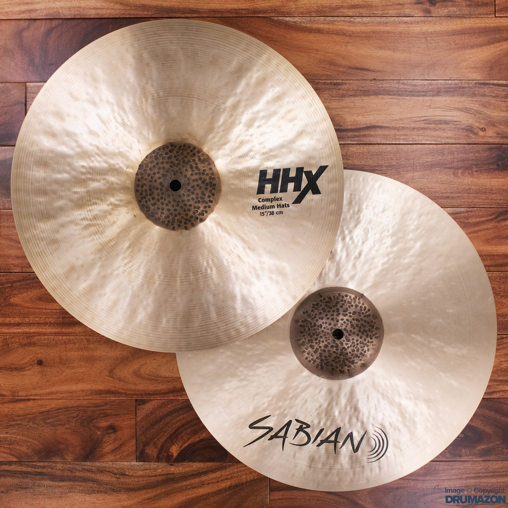 SABIAN 15" HHX COMPLEX MEDIUM HI-HAT CYMBALS (PAIR) (PRE-LOVED)