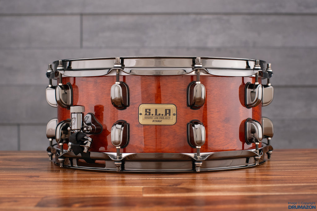 TAMA SLP 'SOUND LAB PROJECT' 14 X 6 G BUBINGA SNARE DRUM, QUILTED BUBINGA (PRE-LOVED)