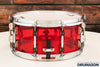 TAMBURO 14 X 6.5 VOLUME ACRYLIC SHELL SNARE DRUM, RED