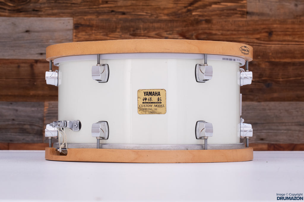 YAMAHA 13 X 7 AKIRA JIMBO WSD13AJ SIGNATURE BEECH SNARE DRUM, WHITE SPARKLE (PRE-LOVED)