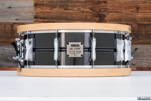 YAMAHA 14 X 5.5 MANU KATCHÉ NICKEL OVER SEAMLESS BRASS SIGNATURE SNARE DRUM, SD455MK (PRE-LOVED)