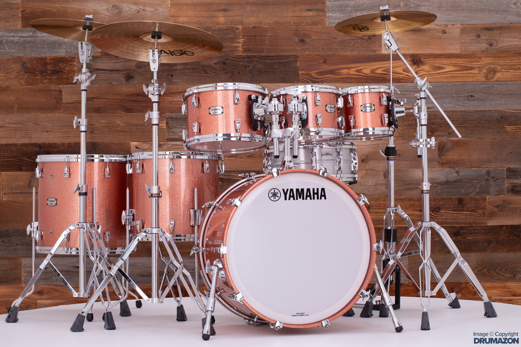 YAMAHA ABSOLUTE HYBRID MAPLE 6 PIECE DRUM KIT, PINK CHAMPAGNE SPARKLE