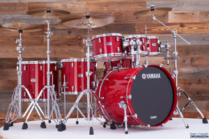 YAMAHA ABSOLUTE HYBRID MAPLE 6 PIECE DRUM KIT, RED AUTUMN LACQUER (PRE-LOVED)