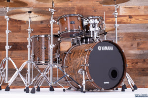 YAMAHA LIVE CUSTOM HYBRID OAK 4 PIECE DRUM KIT, UZUKURI NATURAL EARTH (PRE-LOVED)