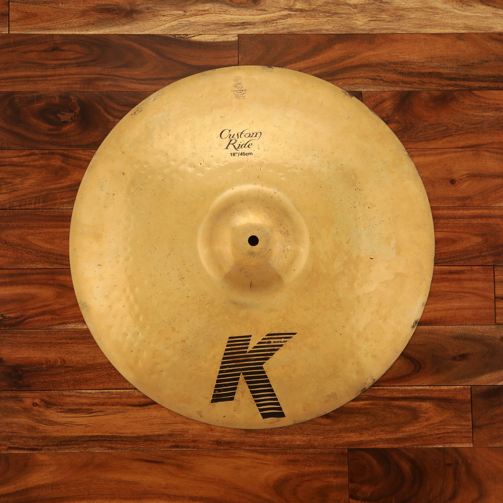 ZILDJIAN 18" K CUSTOM BRILLIANT FINISH RIDE CYMBAL (PRE-LOVED)