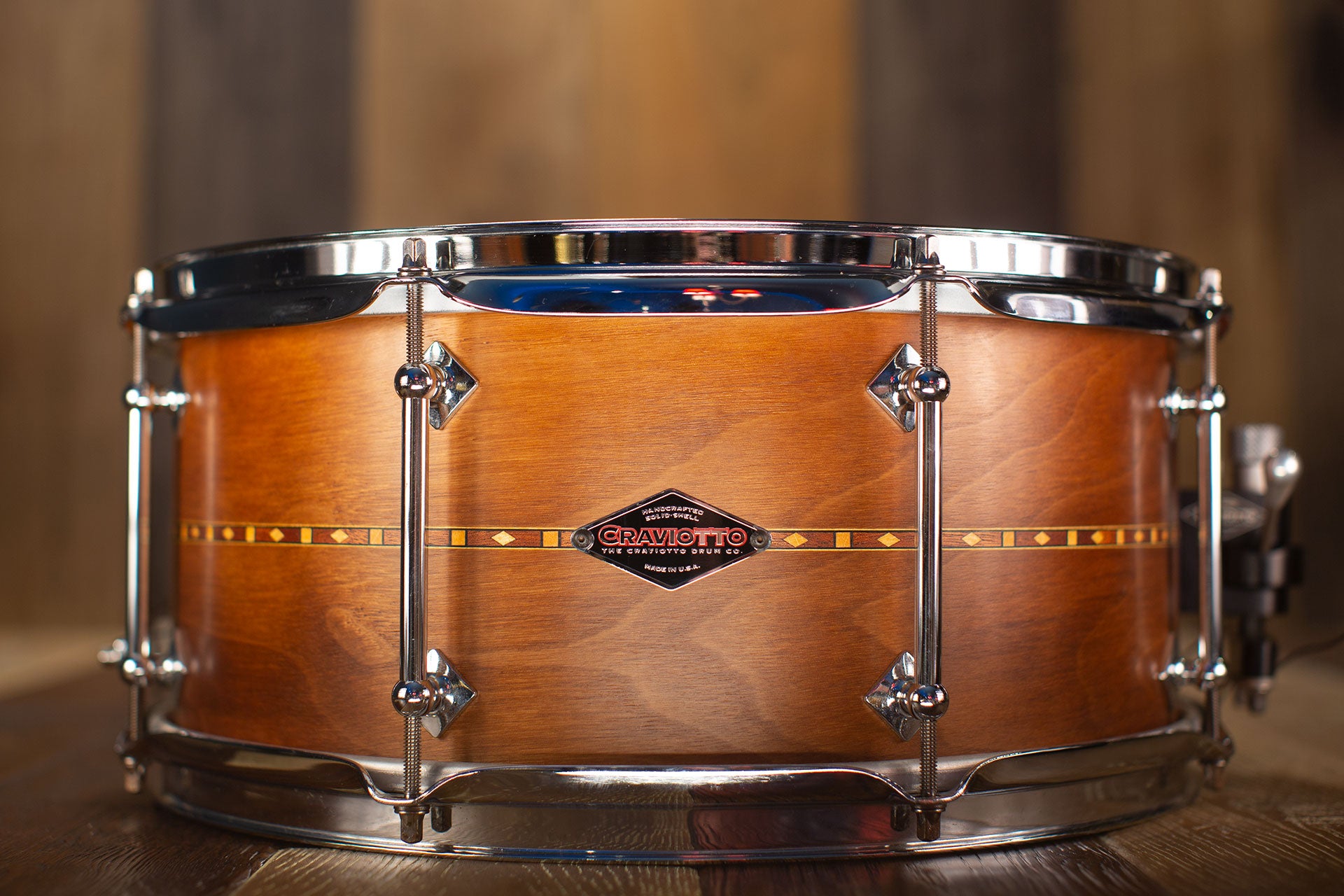 CRAVIOTTO CUSTOM SHOP 14 X 6.5 SOLID WALNUT SHELL WITH MAPLE INLAY SNA –  Drumazon