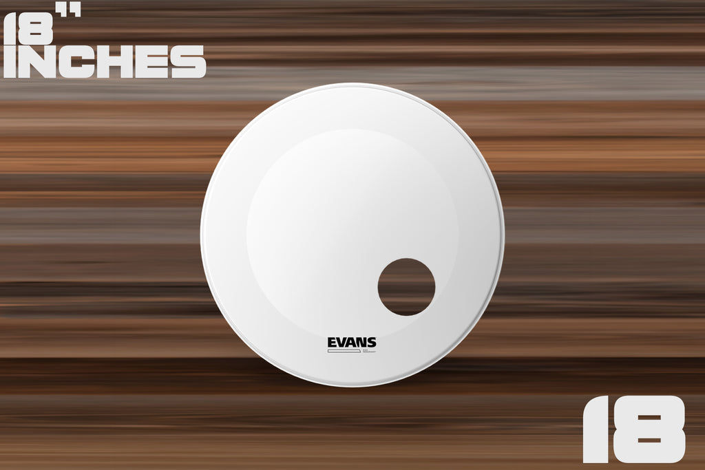 EVANS EQ3 COATED WHITE BASS RESO DRUM HEAD WITH PORT (SIZES 18" TO 26")