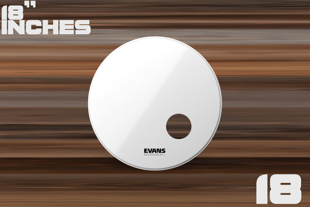 EVANS EQ3 SMOOTH WHITE BASS DRUM RESO HEAD WITH PORT (SIZES 18" TO 26")