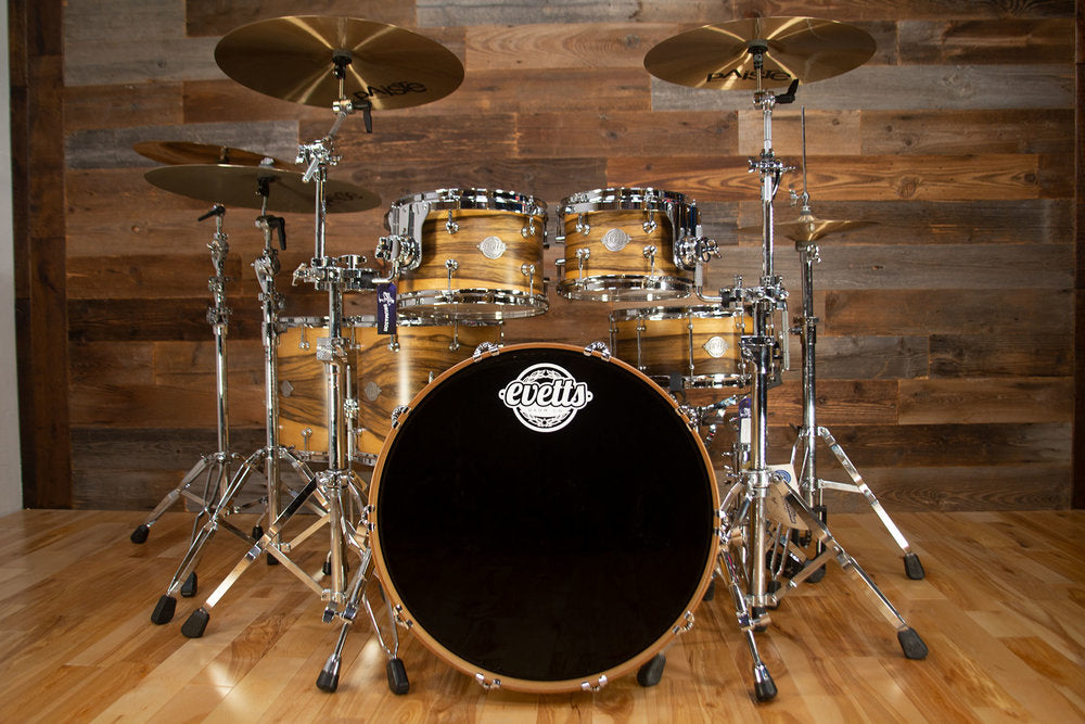 KIT DRUM EVETTS SPOTTED GUM 6 PIECEKIT DRUM EVETTS SPOTTED GUM 6 PIECE  