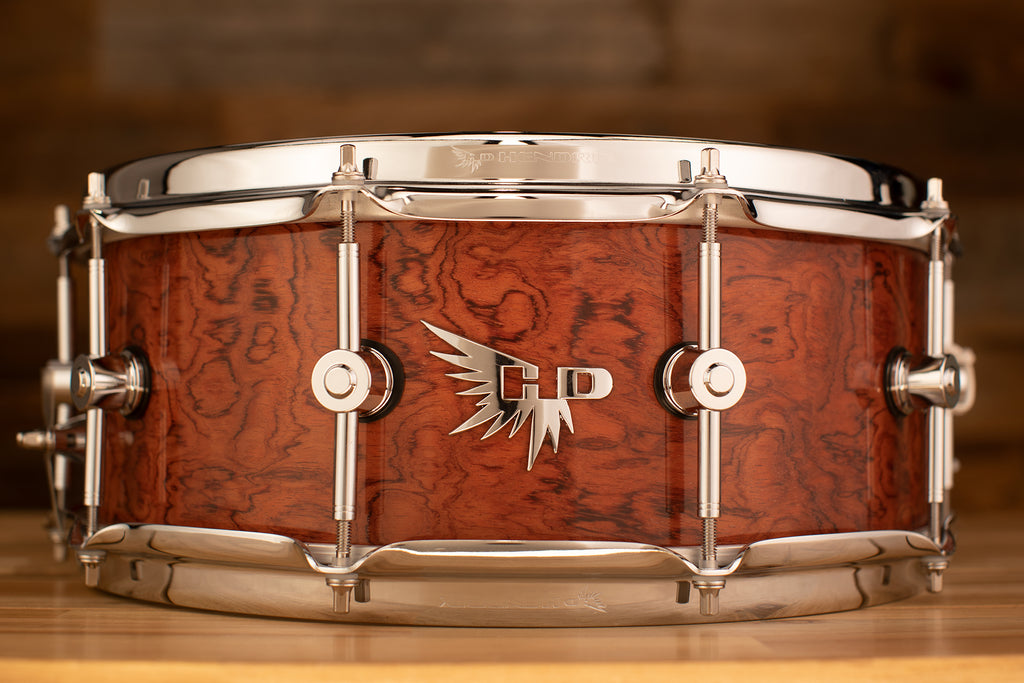 HENDRIX 14 X 5.5 PERFECT PLY BUBINGA SNARE DRUM, HIGH GLOSS