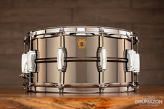 LUDWIG 14 X 6.5 LB417 BLACK BEAUTY SNARE DRUM, BRASS