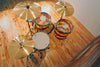 LUDWIG VISTALITE 50TH ANNIVERSARY 4 PIECE DRUM KIT WITH SNARE, RED & YELLOW SWIRL